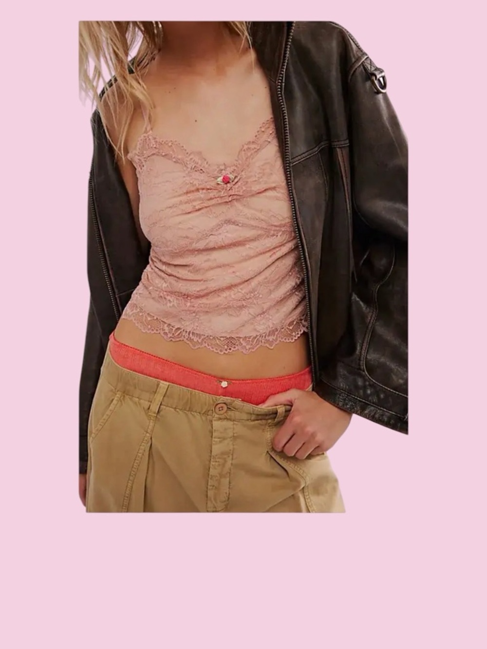 🎀FREE PEOPLE🎀Intimately Lacey Cami🎀Blush Pink Lace🎀Adjustable🎀NWOT🎀Large